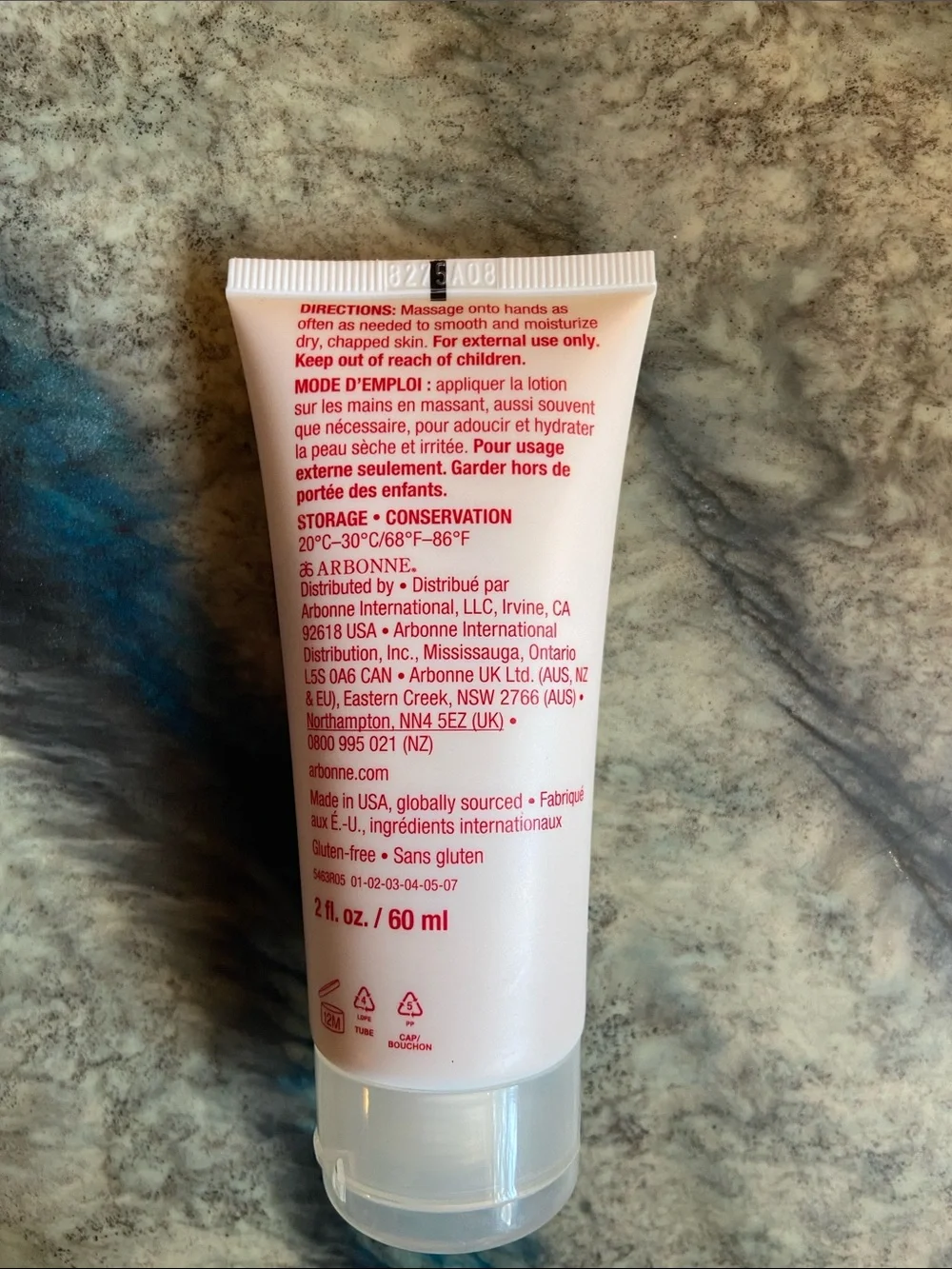 Arbonne Vanilla Coconut Shea Butter Hand Lotion - White and Pink